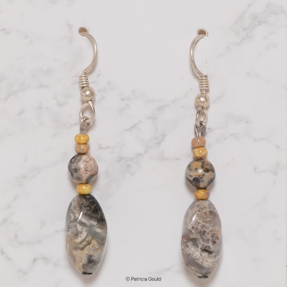 New - EA22 - Handmade Earrings - Picasso Jasper, one of a kind